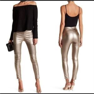Oober Swank Nordstrom Metallic Gold Leggings Extra Small NWT